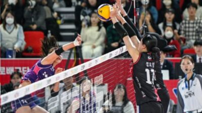 Pink Spiders vs Red Sparks di Liga Voli Putri Korea 2025/(Ig:Red_Sparks)